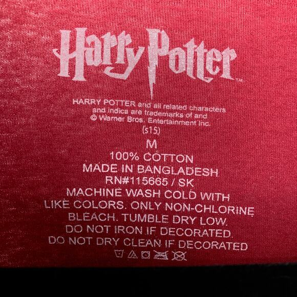 Harry Potter Crew Neck Short Sleeve T-Shirt Mens Size M Red 9 3/4 Graphic - Picture 5 of 5